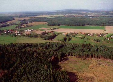 Letecký snímek obce